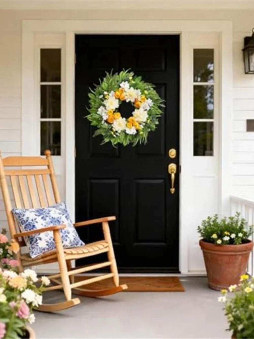 24 Inch Spring Wreath Floral with Peony Ranunculus Hydrangea Flower